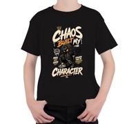 Chaos Built My Character Streetwear Japan Y2K - Camiseta infantil, Negro