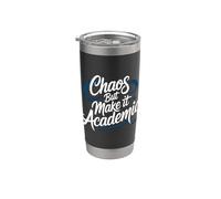Chaos But Make It Academic Estrés nerd estudiantil - Vaso térmico de acero inoxidable de doble pared