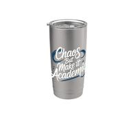 Chaos But Make It Academic Estrés nerd estudiantil - Vaso térmico de acero inoxidable de doble pared