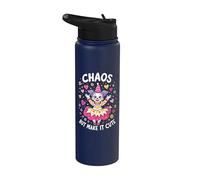 Chaos But Make It Cute Girlfriend Cara De Payaso Clowngirl Stainless Steel Insulated Water Bottle