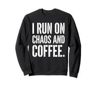Chaos & Coffee Funny Distressed Quote Graphic Cafeine Lover Sudadera