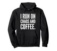 Chaos & Coffee Funny Distressed Quote Graphic Cafeine Lover Sudadera con Capucha