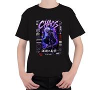 Chaos Embrace the Disorder Techwear Japan Y2K - Camiseta infantil, Negro , 140