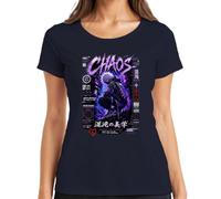 Chaos Embrace the Disorder Techwear Japan Y2K - Camiseta para mujer, azul marino, S