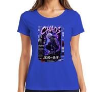 Chaos Embrace the Disorder Techwear Japan Y2K - Camiseta para mujer, azul, XL