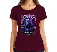 Chaos Embrace the Disorder Techwear Japan Y2K - Camiseta para mujer, granate, 3XL