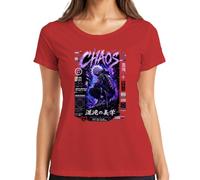 Chaos Embrace the Disorder Techwear Japan Y2K - Camiseta para mujer, rojo, XXL