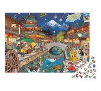 Chaos en el Canal de la Ciudad Antigua de Lijiang Puzzle De Madera Impermeable DIY Puzzles De 1000 Piezas Regalos para Adultos Colorido Rompecabezas Decoración del Hogar
