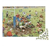 Chaos en el Partido del Club de Rugby Puzzle De Madera Impermeable DIY Puzzles De 1000 Piezas Regalos para Adultos Colorido Rompecabezas Juegos Desafiantes