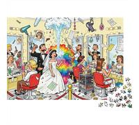 Chaos en el preparativo de la Boda en el salón de Belleza Puzzle De Madera Impermeable DIY Puzzles De 1000 Piezas para Adultos Imposible Rompecabezas para Decoración del Hogar