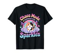 Chaos Mode Activated With Sparkles Fun Kitten Camiseta