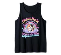 Chaos Mode Activated With Sparkles Fun Kitten Camiseta sin Mangas