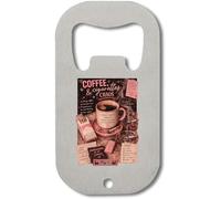 Chaos with Coffee and Cigarettes - Abridor de botellas de acero inoxidable, color plateado