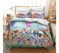 CHAOSE-ESB Juego De Cama My Little Pony Friendship Is Magic Funda Nórdica Y Funda De Almohada para Niños Adultos Anti-ácaros Más Terciopelo (Poni 05,(180x220 cm)-Cama de 105/135)