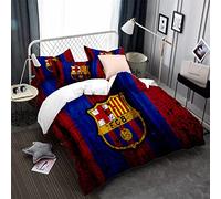 CHAOSE-ESB Juego De Funda Nórdica para Niños Equipo De Fútbol De Dibujos Animados FC Barcelona, ??para Niños, Niñas, Niños, Ropa De Cama Textil para El Hogar (patrón 02,(150x200cm)-Cama de 90)