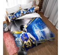 CHAOSE-ESB Ropa De Cama De 3 Piezas, 100% Baloncesto De Microfibra Stephen Curry Juego De Cama Funda Nórdica Suave Y Funda De Almohada 2 Piezas (Estilo 01,(150x200cm)-Cama de 90)