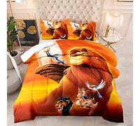 CHAOSE-ESB Termal 100% Algodón Egipcio- Juegos De Cama De Calidad Hotelera Funda Nórdica De Juego De Dibujos Animados De Anime, Tamaño Queen 3 Piezas (El Rey León,(150x200cm)-Cama de 90)