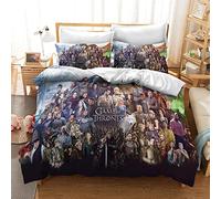 CHAOSE Juego De Funda De Edredón King Bedding - Juego De Tronos Juego De Edredón De Microfibra De 3 Piezas Funda De Edredón Y 2 Fundas De Almohada (Estilo 02,(220x 240cm)-Cama de 150/160)
