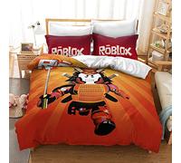 CHAOSE Juego De Funda De Edredón King Bedding - Juego Roblox Juego De Edredón De Microfibra De 3 Piezas Funda De Edredón Y 2 Fundas De Almohada (patrón 07,(150x200cm)-Cama de 90)