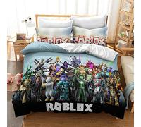 CHAOSE Juego De Funda De Edredón King Bedding - Juego Roblox Juego De Edredón De Microfibra De 3 Piezas Funda De Edredón Y 2 Fundas De Almohada (patrón 06,(150x200cm)-Cama de 90)