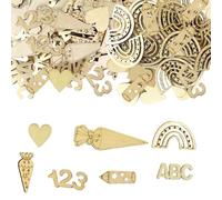 CHAOTEMAI 180 Piezas Vuelta al Cole Decoracion ABC 123 Arcoíris Corazón Lápiz Letras de Madera Letras Decorativas Madera Manualidades para Pintar Interactuar Entre Padres Hijos Tanto Niños Como Niñas