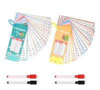 CHAOTEMAI 30 Tarjetas MatemáTicas Multiplicación/División + 4 Rotuladores Borrables Reutilizables Tablas de Multiplicar para Niños Tarjetas de Aprendizaje de Matemáticas para Preescolar Primaria (B)