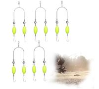 CHAOTEMAI 5PCS Anzuelo Doble con Línea De Fondo Invertida, Pesca, Anzuelos De Pesca Mar, Cebo De Señuelos De Pesca for Principiantes, Aficionados Y Profesionales Al Aire Libre(Gancho n.° 6)