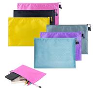 CHAOTEMAI 6 Piezas Carpeta A5 Carpetas Plastico Impermeable y Resistente al Aceite Bolsas Documentos A5 Diseño Grueso Bolsas de Monedas con Cremallera para Oficina Estudio Viajes Accesorios Hogar