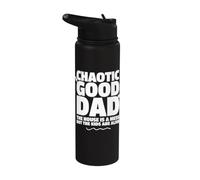 Chaotic Good Dad: La casa es un desastre, los niños están vivos, divertido Stainless Steel Insulated Water Bottle