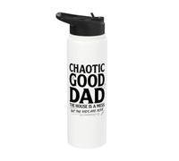 Chaotic Good Dad: La casa es un desastre, padre divertido Stainless Steel Insulated Water Bottle