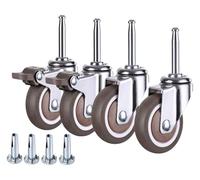 CHAOUYYZ 4Pcs Mute Rubber Caster Wheels with Brake, Children'S Bed Wheel Furniture Caster Crib Replacement Universal Wheel Long Rod Wheel/Brake/2Inch