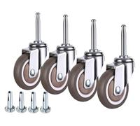 CHAOUYYZ 4Pcs Mute Rubber Caster Wheels with Brake, Children'S Bed Wheel Furniture Caster Crib Replacement Universal Wheel Long Rod Wheel/Universal/2Inch