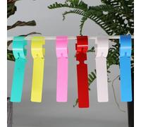 CHAOUYYZ 50-100 Etiquetas de Hebilla de Anillo Ajustable de 3 Velocidades, para Huertos Y Jardines, Marcadores de Clasificación, Etiquetas Colgantes de Plástico Reutilizables/P/50 Pcs