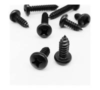 CHAOUYYZ 50 Tornillos M2.9 Y M3.9 Tornillos Autorroscantes para Madera de Cabeza Rey Ranura en Cruz, de Acero Inoxidable 304, Negros, M4.2, M5, M5.5, M6.3/50Pcs/M1*4