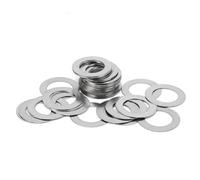 CHAOUYYZ 50 Unidades/Lote M6 M7 M8, Arandela Plana de Acero Inoxidable, Junta Ultrafina, Cuña Ultrafina de 0,1 Mm, 0,2 Mm, 0,30 Mm, 0,5 Mm Y 1 Mm de Grosor/Thickness 0.2Mm/6 * 10