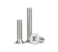 CHAOUYYZ Tornillos de Cabeza Plana Y Ranura en Cruz de Acero Inoxidable 304 (4-400 Unidades)/M2X50Mm-100Pcs