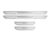 CHAOWEIFB 4 Piezas Coche Protector Umbral Puerta para Dacia Lodgy, Acero Inoxidable Protección de Reposapiés de Pedal de Bienvenida Accesorios,Silver