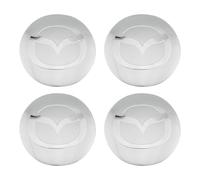 CHAOWEIFB 4 Piezas Coche Rueda Centro Tapas Pegatinas para Mazda 2 III Sedan(DL) 2019-2022, Tapas Centro Cubo Coche Pegatina Cubierta Tapacubos de Coche Modificado,Silver-56MM