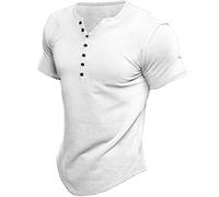 CHAOYI Camisa simple con cuello en V para hombre, camiseta estampada para hombre, manga corta, camisetas de gran tamaño, camisa para hombre, 5XL, hombre-7kou-HZY220710-1, talla europea M
