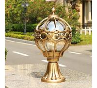 ChaoZan Farola para exteriores, E27 max 80 Watt. IP55. Estilo vintage - Iluminación de caminos de jardín Diseño clásico - Farol de poste de luz de aluminio vintage（Copper color）(sin bombilla)