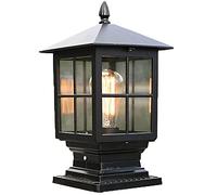 ChaoZan Lámpara de Sobremuro Exterior Farola de Exterior Negro IP44 Impermeable 60W E27 Retro Vintage 18.5cm x 18.5cm x 35.5cm Patio Jardín Balcón Terraza Escalera Césped