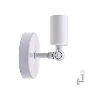ChaoZan LED Lámpara de pared Metal Apliques de Pared E27 Moderno Creatividad Hierro Luz de Pared Retro Portalámpara para Dormitorio Comedor Restaurante Sala Estudiar Decoración, Blanco