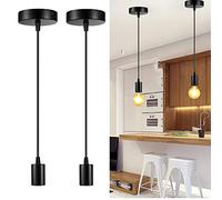 ChaoZan Portalámparas de Suspensión E27, Luz Industrial Vintage, Lámpara de Suspensión E27 para Lámparas de Suspensión, Base de Lámpara de Suspensión Comedor sala comedor restaurante(Negro)