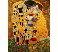 Chaozhirui Kit de bordado de punto de cruz El beso de Klimt - 40 x 50 cm 11CT Kit de punto de cruz impreso popular, kit de manualidades fácil de hacer.