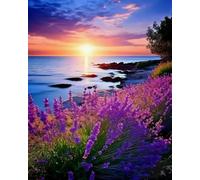 Chaozhirui Kit de bordado de punto de cruz, Flor de la mañana del mar, 11 ct, kit de punto de cruz impreso popular, kit de manualidades fácil de hacer - 40 x 50 cm