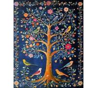 Chaozhirui Kit de bordado de punto de cruz - Ilustración del Árbol de la Vida - 40 x 50 cm (11CT) Kit de punto de cruz impreso popular, kit de manualidades fácil de hacer.