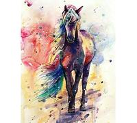 Chaozhirui Kit de punto de cruz con patrón fácil para adultos y principiantes,11CT bricolaje, Caballo pintado con ejercicios completos Colores de hilo vibrantes- 40x50cm (Caballo)