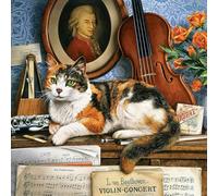 Chaozhirui Kit de punto de cruz con patrón fácil para adultos y principiantes,11CT bricolaje, Mozart Gato Gatito Animales Colores de hilo vibrantes- 40x50cm (Gato)
