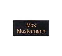 chapa buzón personalizada | Placa grabada personalizada autoadhesiva | nombre y número | Muchas tallas | Resistente a la intemperie | Grabado láser (8x3,5cm Rectángulo, Negro-Oro)