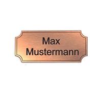 chapa buzón personalizada | Placa grabada personalizada autoadhesiva | nombre y número | Muchas tallas | Resistente a la intemperie | Grabado láser (8x3,5cm Mediacaña con borde, Bronce-Negro)